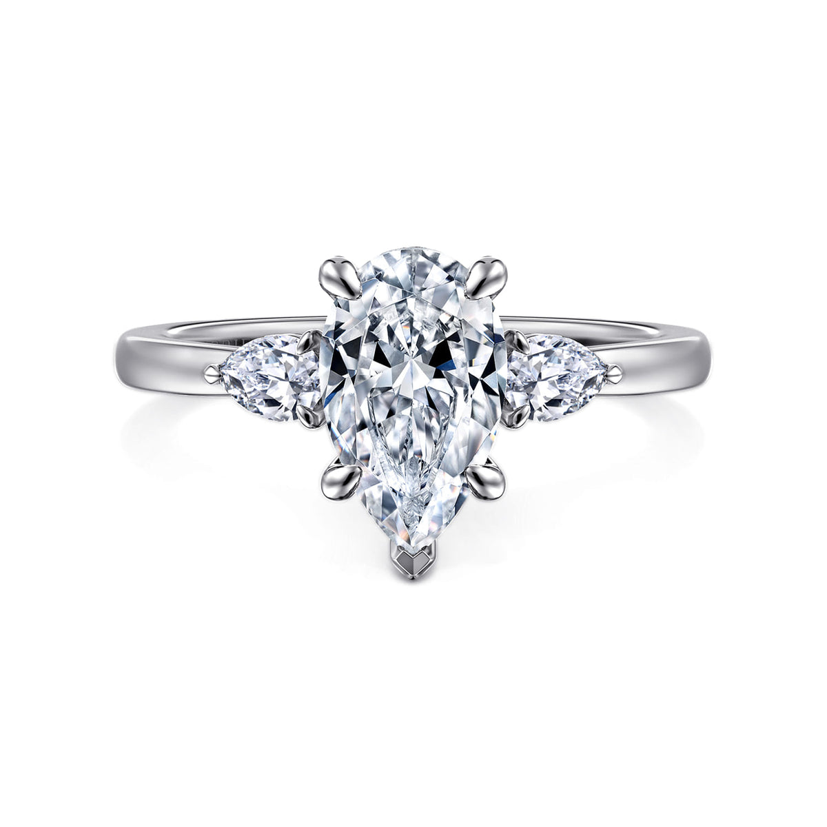 14K White Gold Diamond Engagement Ring — ER16551P6W44JJ; center stone shown for illustration, not included