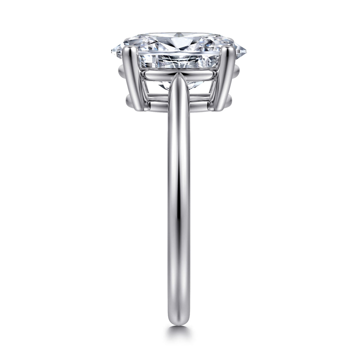14K White Gold Oval Solitaire Diamond Engagement Ring — Gabriel & Co. ER16561O12W4JJJ; center stone shown for illustration, not included