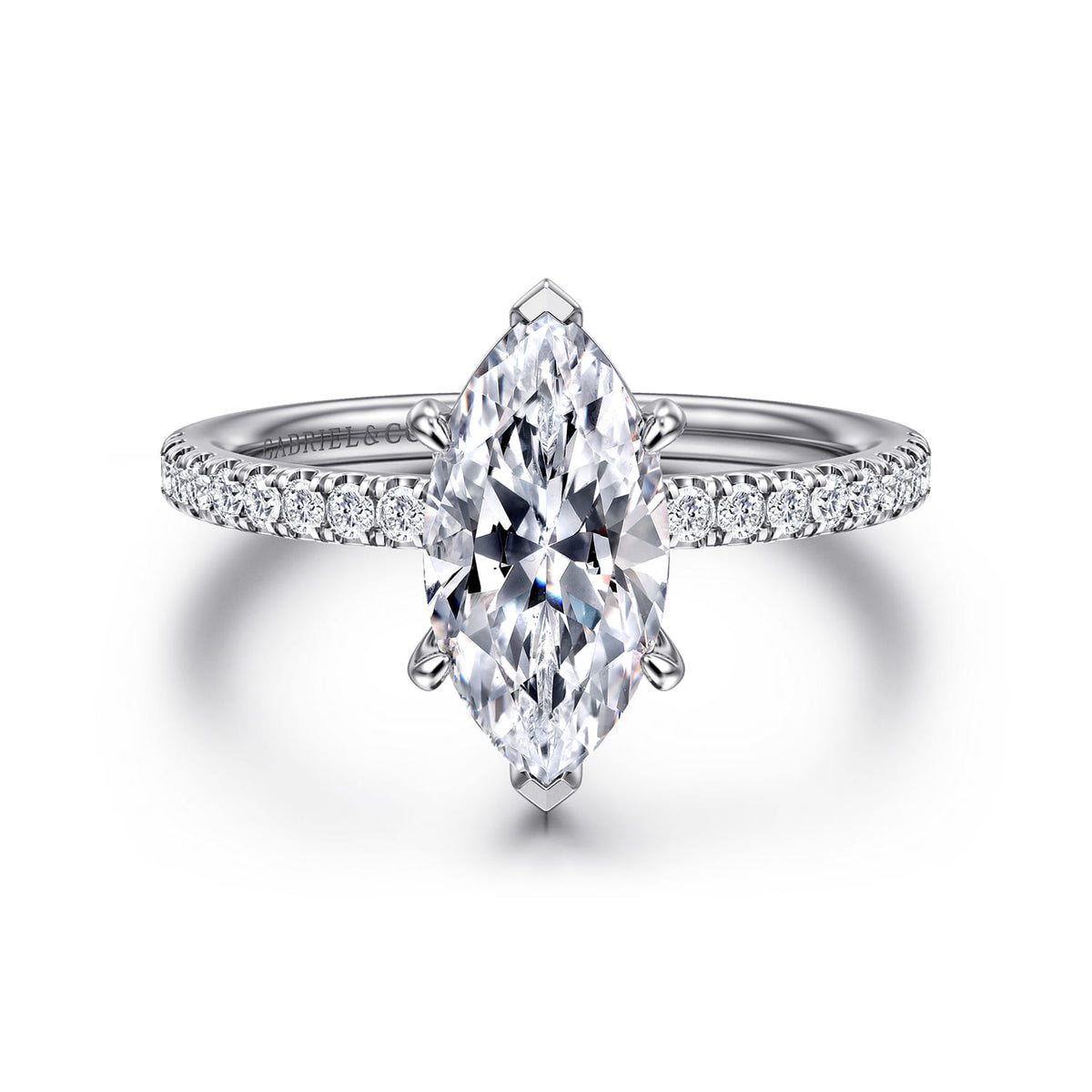 Platinum Marquise Shape Diamond Engagement Ring — ER16570M6PT4JJ; center stone shown for illustration, not included