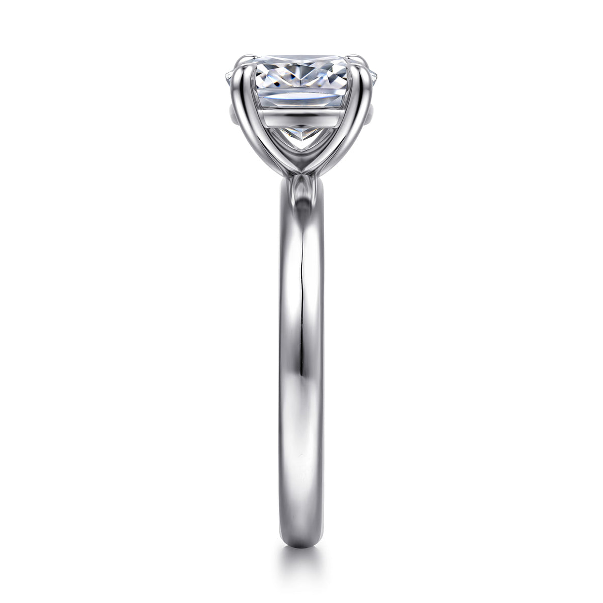 14K White Gold Elongated Cushion Solitaire Diamond Engagement Ring — Gabriel & Co. ER16571G8W4JJJ; center stone shown for illustration, not included