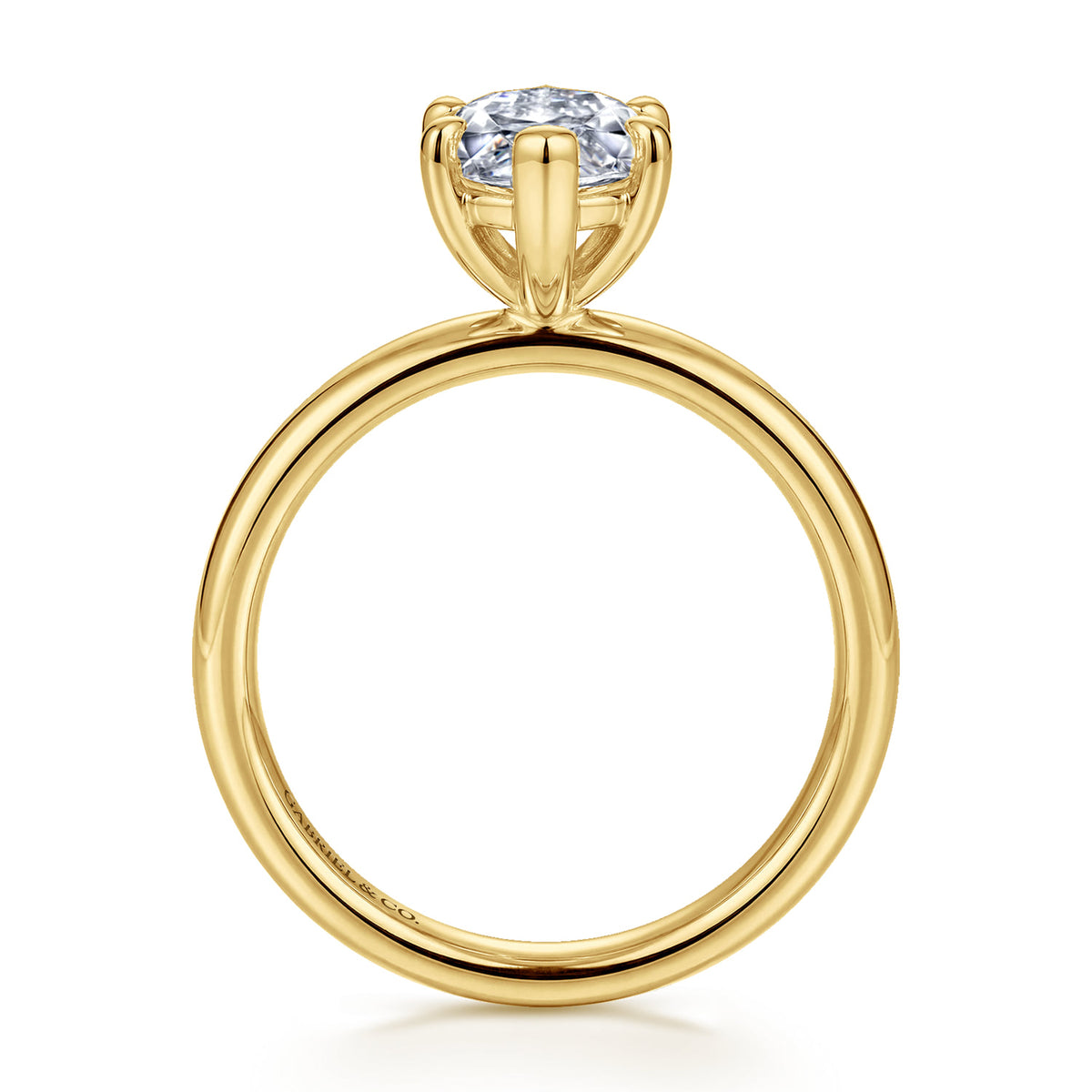 14K Yellow Gold Marquise Shape Solitaire Diamond Engagement Ring — Gabriel & Co. ER16571M8Y4JJJ; center stone shown for illustration, not included