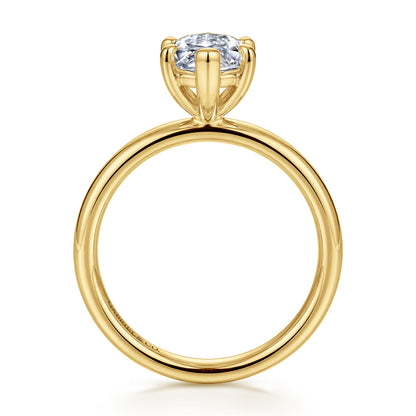 14K Yellow Gold Marquise Shape Solitaire Diamond Engagement Ring — Gabriel & Co. ER16571M8Y4JJJ; center stone shown for illustration, not included