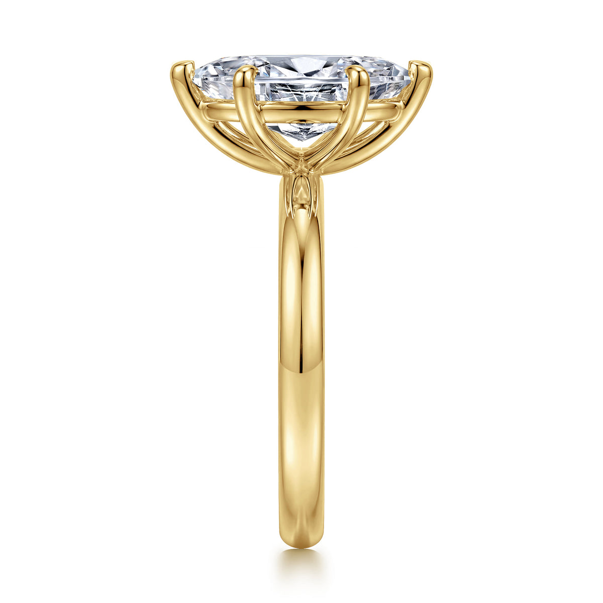 14K Yellow Gold Marquise Shape Solitaire Diamond Engagement Ring — Gabriel & Co. ER16571M8Y4JJJ; center stone shown for illustration, not included