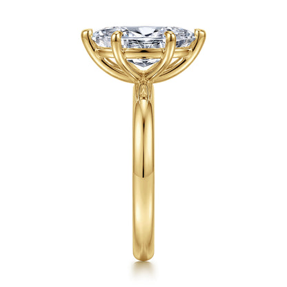 14K Yellow Gold Marquise Shape Solitaire Diamond Engagement Ring — Gabriel & Co. ER16571M8Y4JJJ; center stone shown for illustration, not included