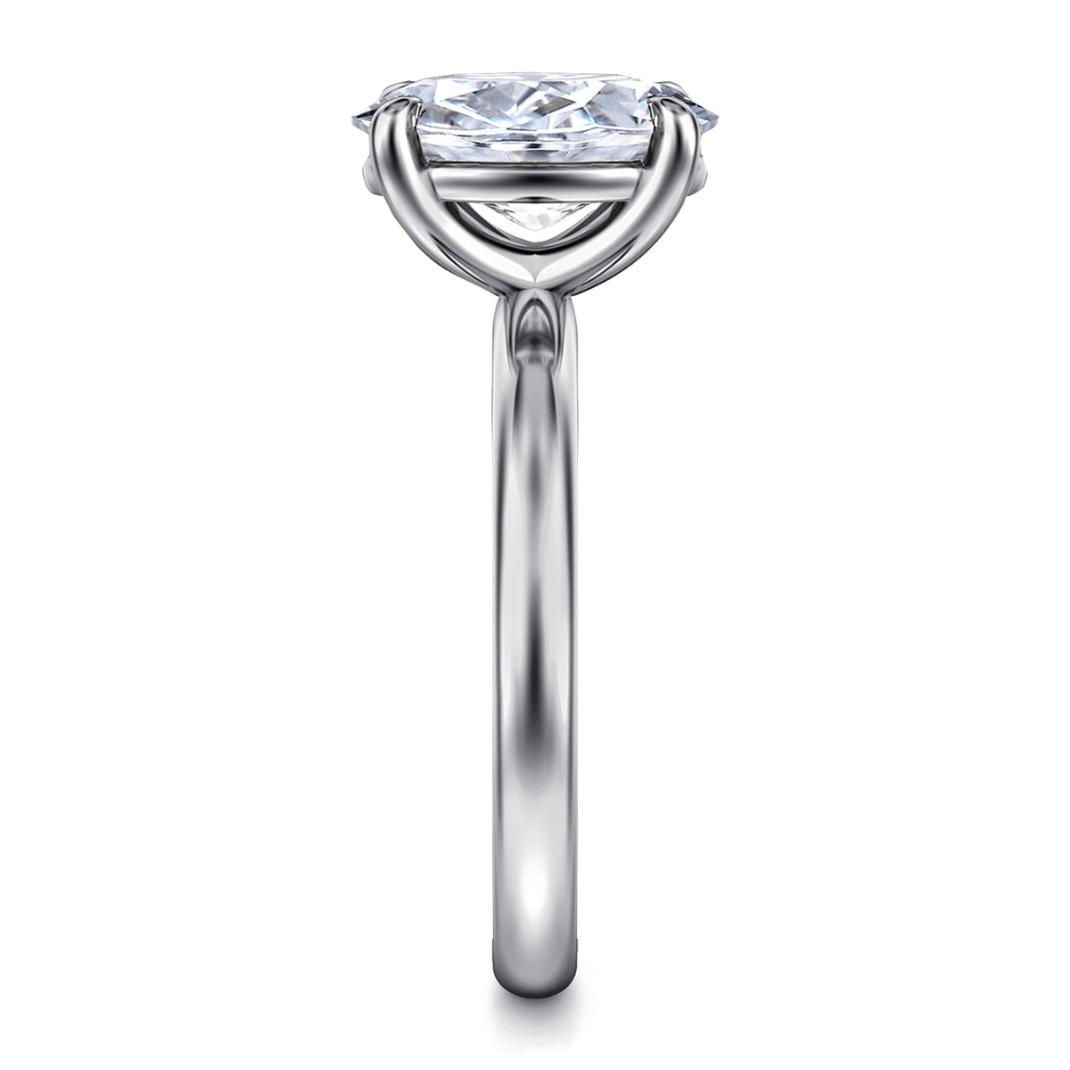 14K White Gold Oval Solitaire Diamond Engagement Ring — Gabriel & Co. ER16571O8W4JJJ; center stone shown for illustration, not included