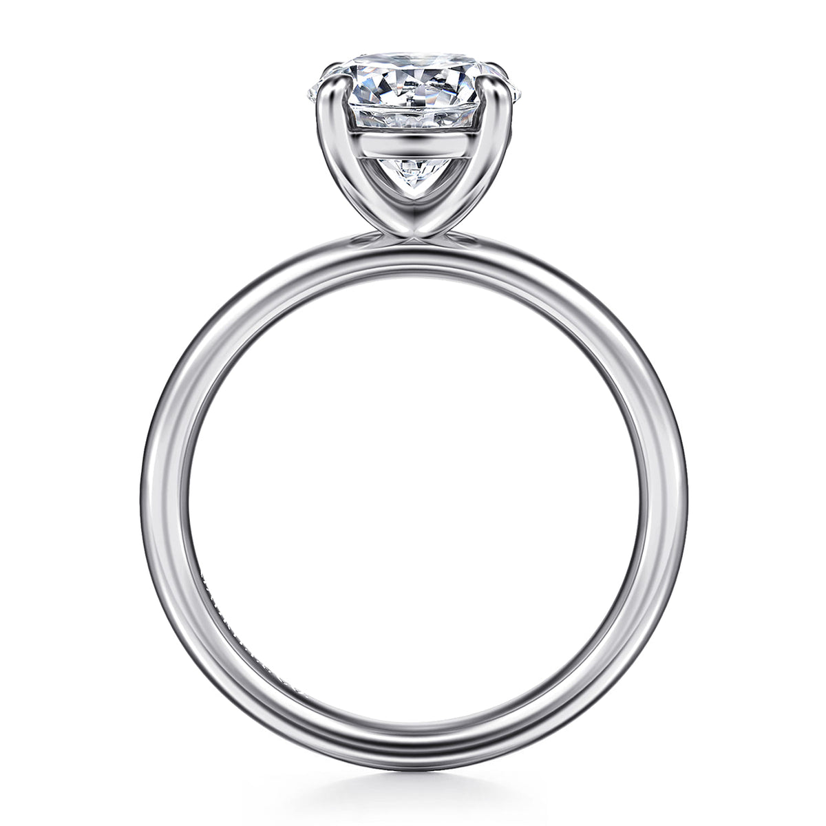 14K White Gold Round Solitaire Diamond Engagement Ring — Gabriel & Co. ER16571R8W4JJJ; center stone shown for illustration, not included