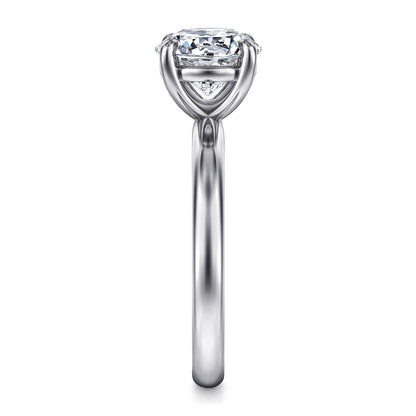 14K White Gold Round Solitaire Diamond Engagement Ring — Gabriel & Co. ER16571R8W4JJJ; center stone shown for illustration, not included