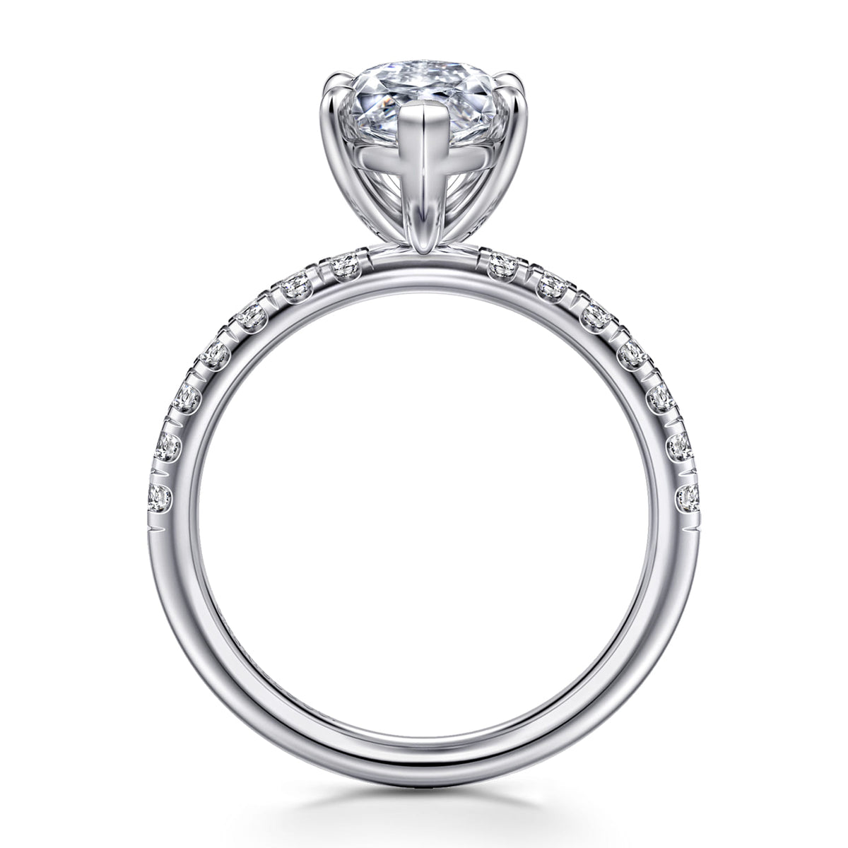 14K White Gold Marquise Shape Diamond Engagement Ring — Gabriel & Co. ER16572M8W44JJ; center stone shown for illustration, not included
