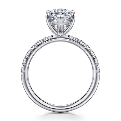 14K White Gold Marquise Shape Diamond Engagement Ring — Gabriel & Co. ER16572M8W44JJ; center stone shown for illustration, not included