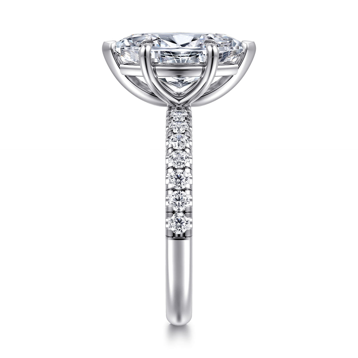 14K White Gold Marquise Shape Diamond Engagement Ring — Gabriel & Co. ER16572M8W44JJ; center stone shown for illustration, not included