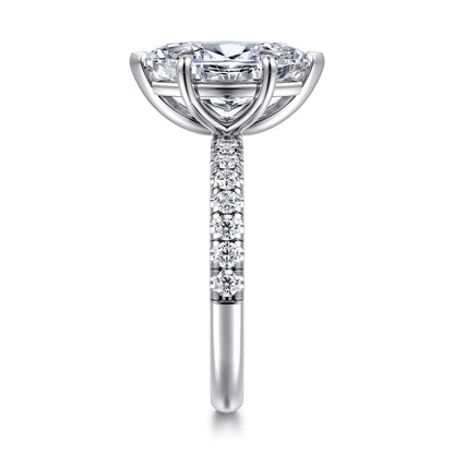 14K White Gold Marquise Shape Diamond Engagement Ring — Gabriel & Co. ER16572M8W44JJ; center stone shown for illustration, not included