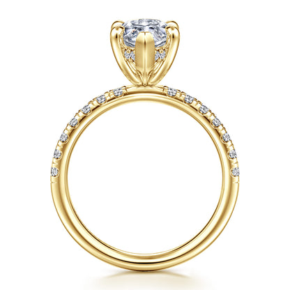 14K Yellow Gold Marquise Shape Hidden Halo Diamond Engagement Ring — Gabriel & Co. ER16621M8Y44JJ; center stone shown for illustration, not included
