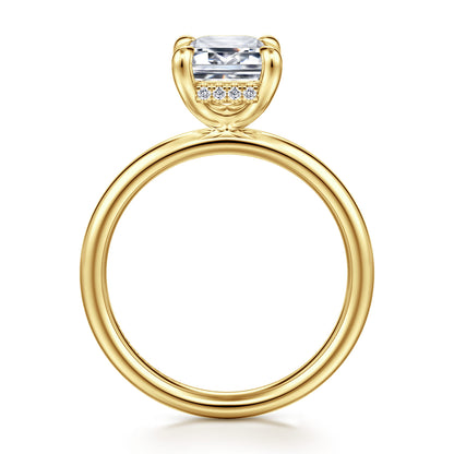 14K Yellow Gold Emerald Cut  Diamond Engagement Ring — Gabriel & Co. ER16622E8Y44JJ; center stone shown for illustration, not included