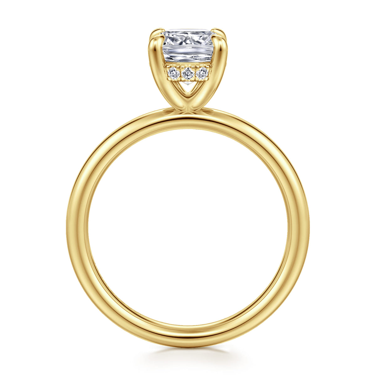 14K Yellow Gold Elongated Cushion  Diamond Engagement Ring — Gabriel & Co. ER16622G8Y44JJ; center stone shown for illustration, not included