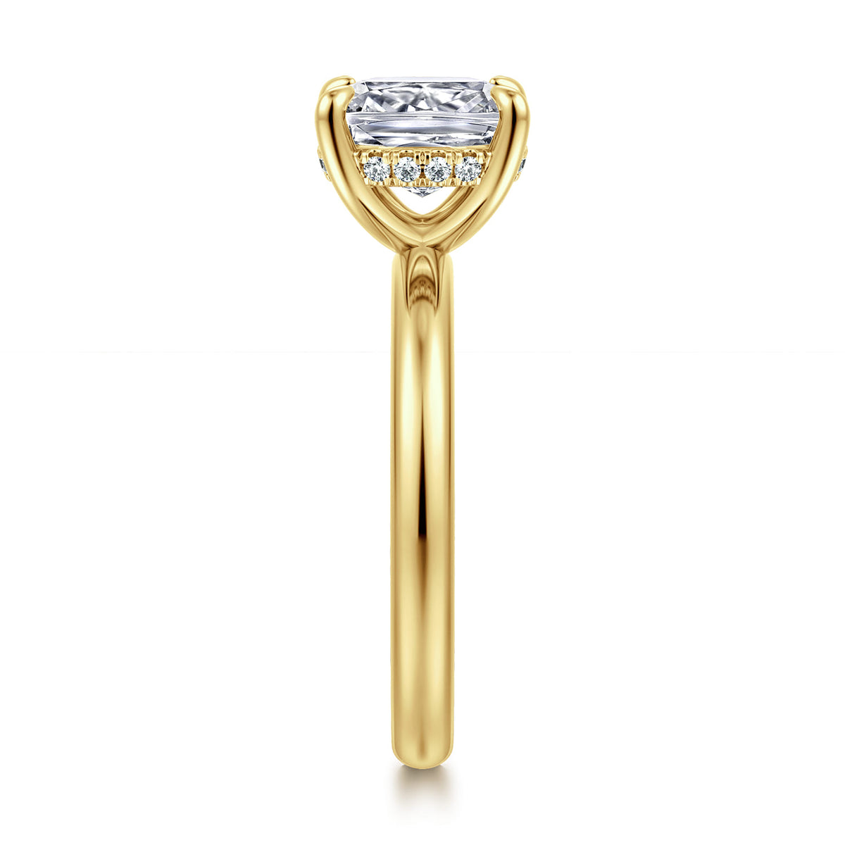 14K Yellow Gold Elongated Cushion  Diamond Engagement Ring — Gabriel & Co. ER16622G8Y44JJ; center stone shown for illustration, not included