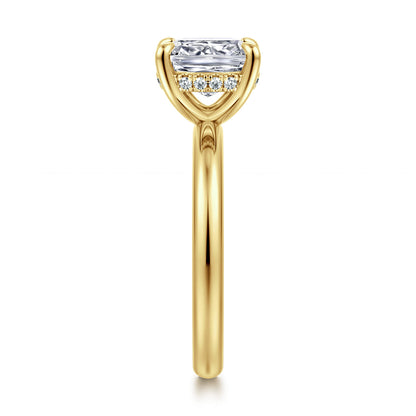 14K Yellow Gold Elongated Cushion  Diamond Engagement Ring — Gabriel & Co. ER16622G8Y44JJ; center stone shown for illustration, not included