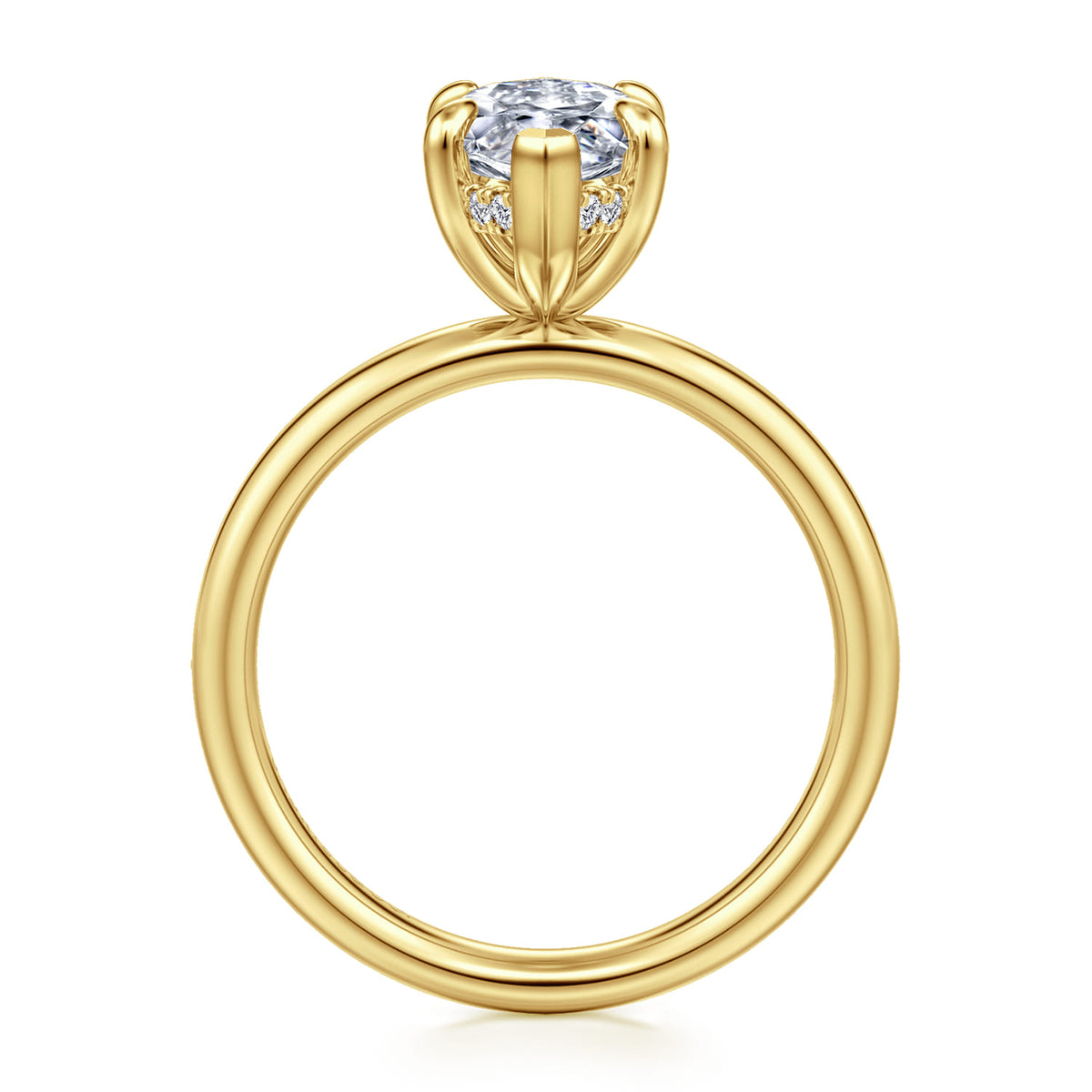 14K Yellow Gold Marquise Shape  Diamond Engagement Ring — Gabriel & Co. ER16622M8Y44JJ; center stone shown for illustration, not included