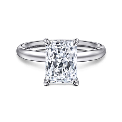 14K White Gold Radiant  Diamond and Engagement Ring — Gabriel & Co. ER16622N10W44JJ; center stone shown for illustration, not included