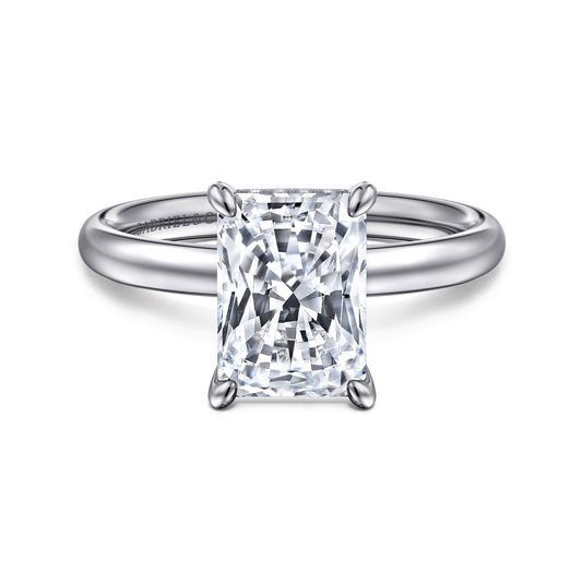 14K White Gold Radiant  Diamond and Engagement Ring — Gabriel & Co. ER16622N10W44JJ; center stone shown for illustration, not included