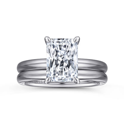 14K White Gold Radiant  Diamond and Engagement Ring — Gabriel & Co. ER16622N10W44JJ; center stone shown for illustration, not included
