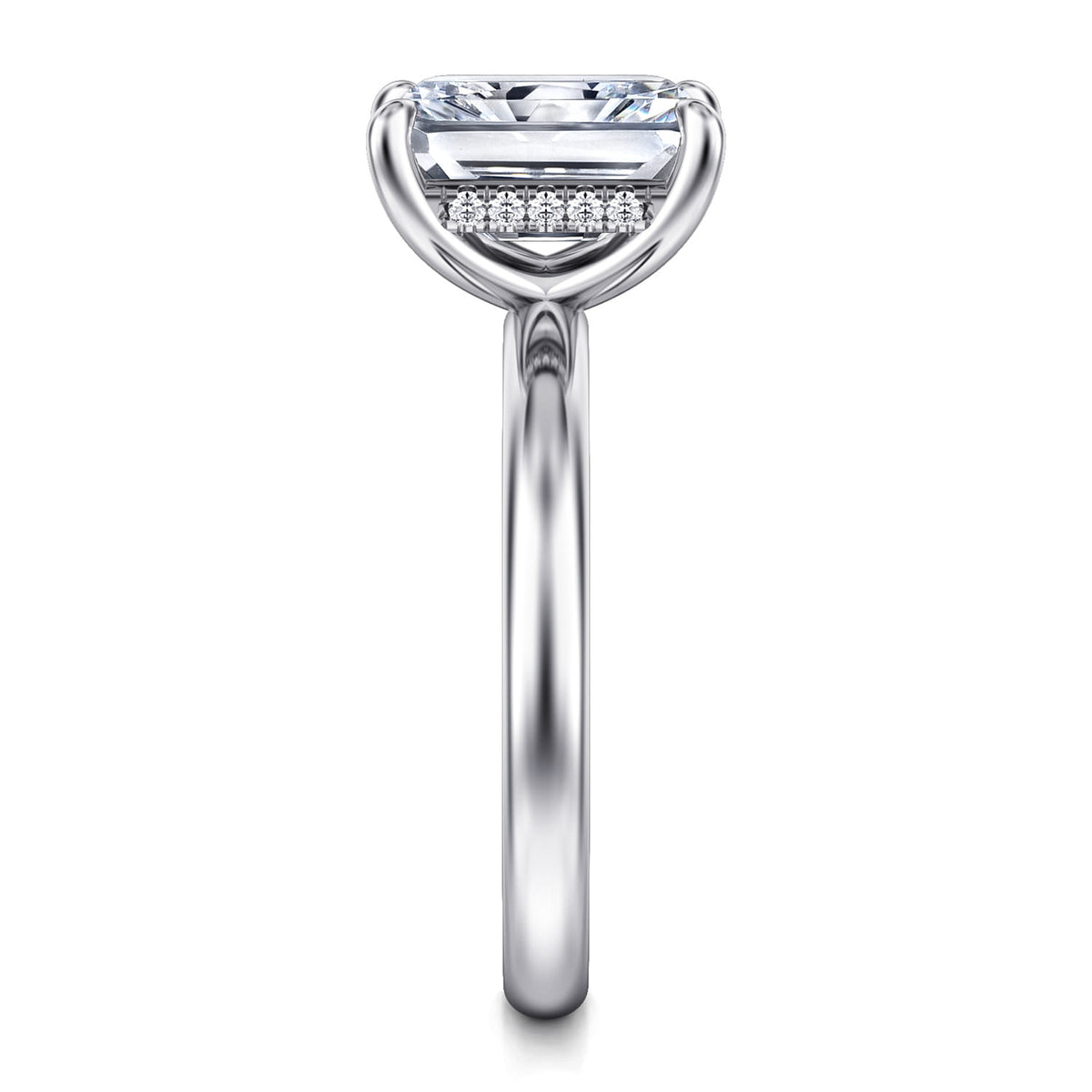 14K White Gold Radiant  Diamond and Engagement Ring — Gabriel & Co. ER16622N10W44JJ; center stone shown for illustration, not included