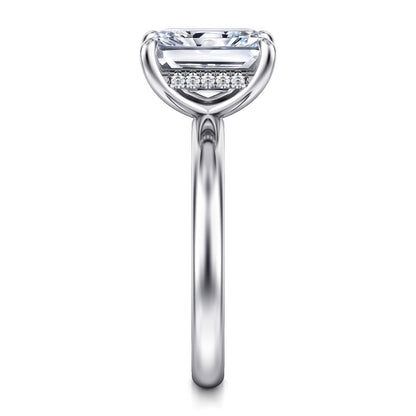 14K White Gold Radiant  Diamond and Engagement Ring — Gabriel & Co. ER16622N10W44JJ; center stone shown for illustration, not included