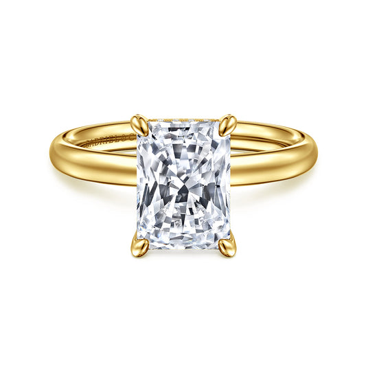 14K Yellow Gold Radiant  Diamond and Engagement Ring — Gabriel & Co. ER16622N10Y44JJ; center stone shown for illustration, not included