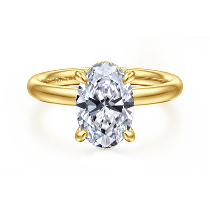 14K Yellow Gold Oval  Diamond Engagement Ring — Gabriel & Co. ER16622O8Y44JJ; center stone shown for illustration, not included