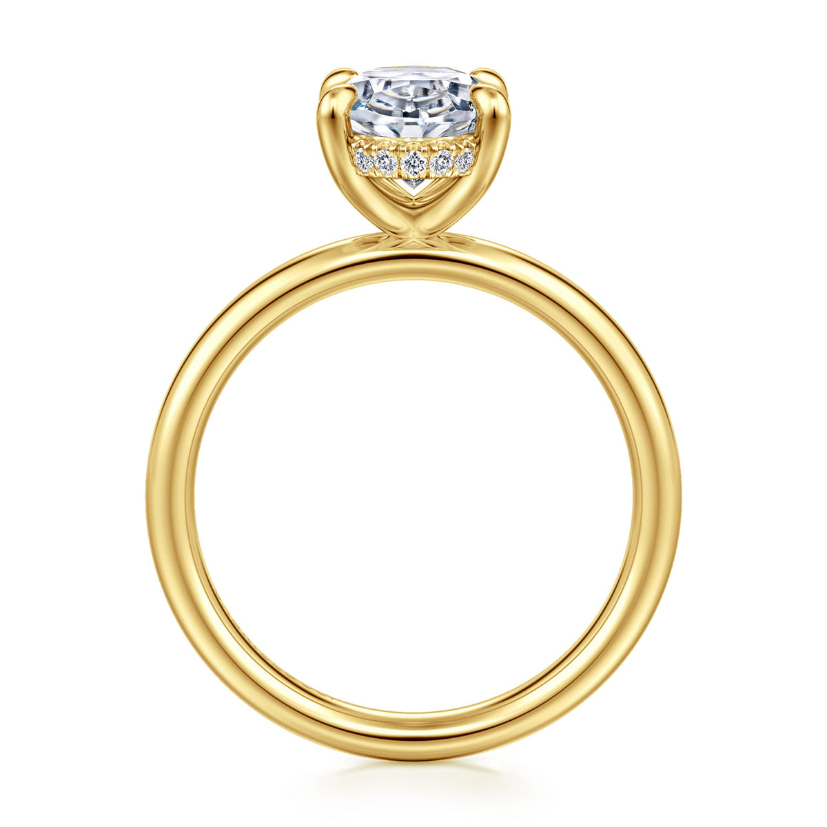 14K Yellow Gold Oval  Diamond Engagement Ring — Gabriel & Co. ER16622O8Y44JJ; center stone shown for illustration, not included
