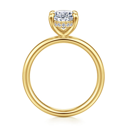 14K Yellow Gold Oval  Diamond Engagement Ring — Gabriel & Co. ER16622O8Y44JJ; center stone shown for illustration, not included