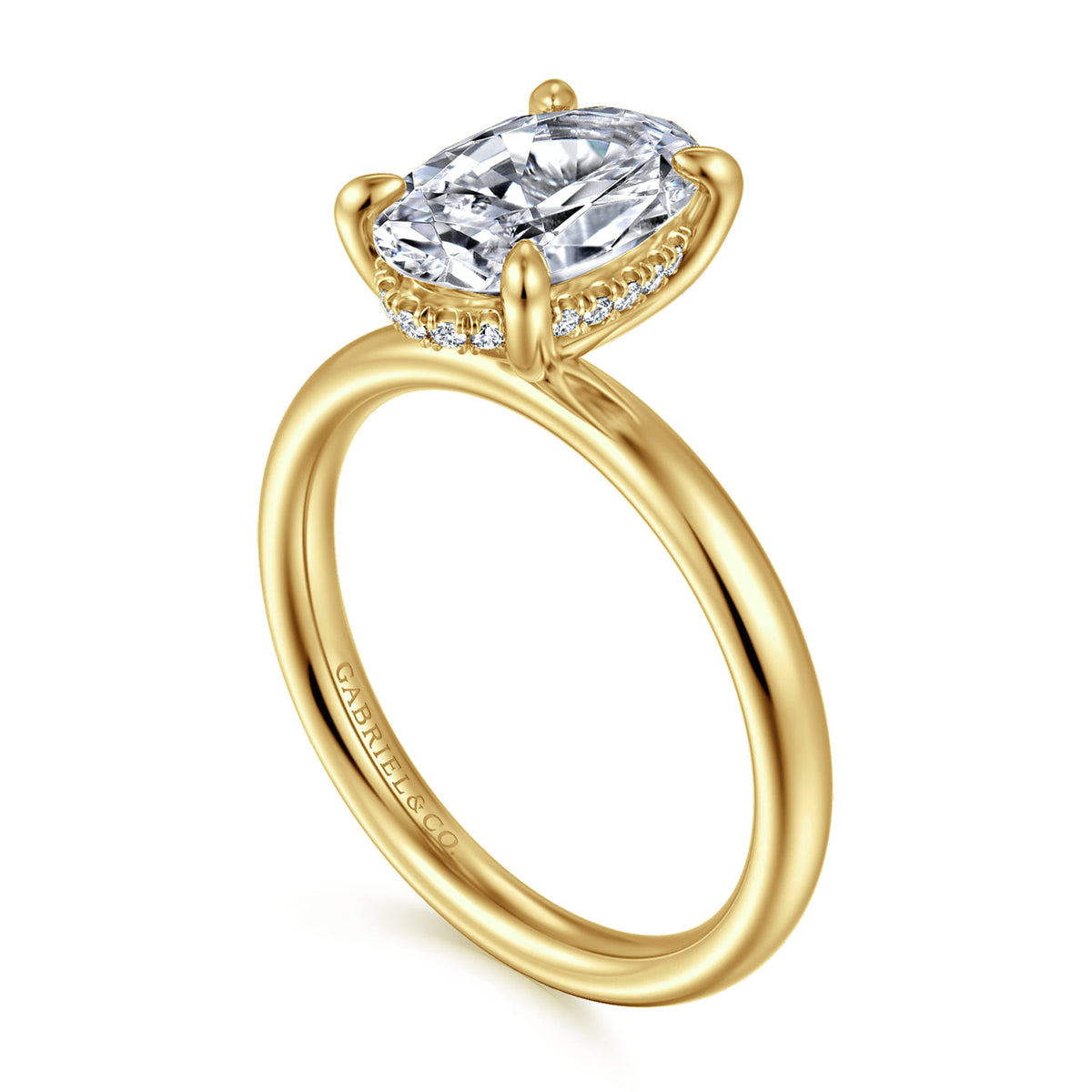 14K Yellow Gold Oval  Diamond Engagement Ring — Gabriel & Co. ER16622O8Y44JJ; center stone shown for illustration, not included