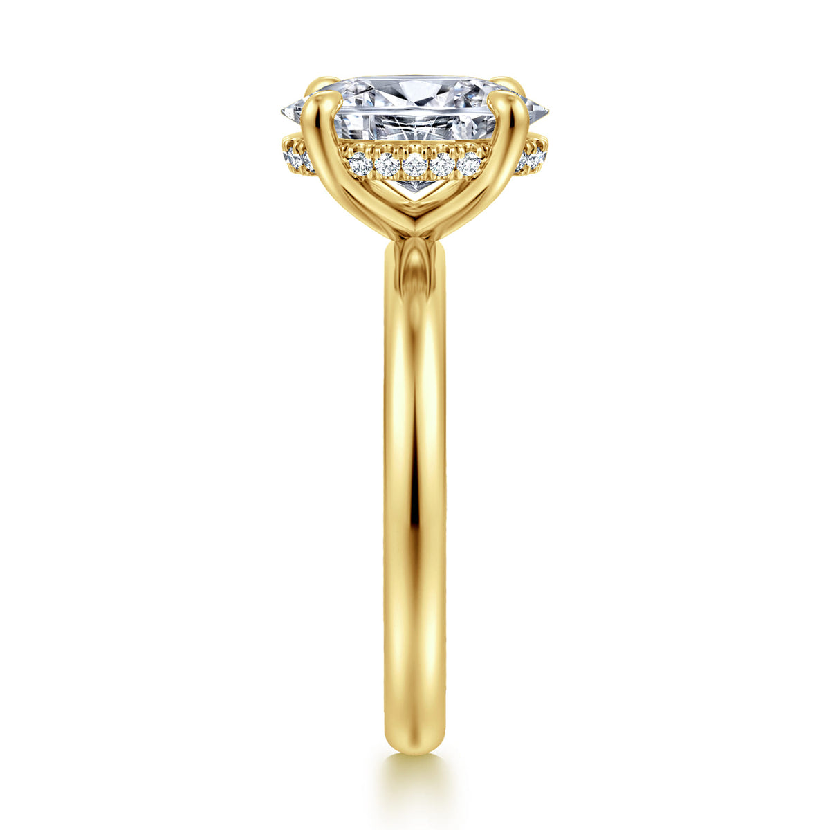 14K Yellow Gold Oval  Diamond Engagement Ring — Gabriel & Co. ER16622O8Y44JJ; center stone shown for illustration, not included