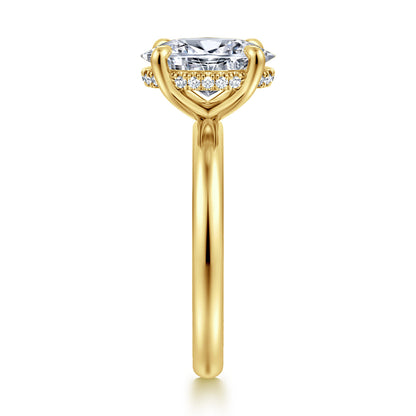 14K Yellow Gold Oval  Diamond Engagement Ring — Gabriel & Co. ER16622O8Y44JJ; center stone shown for illustration, not included