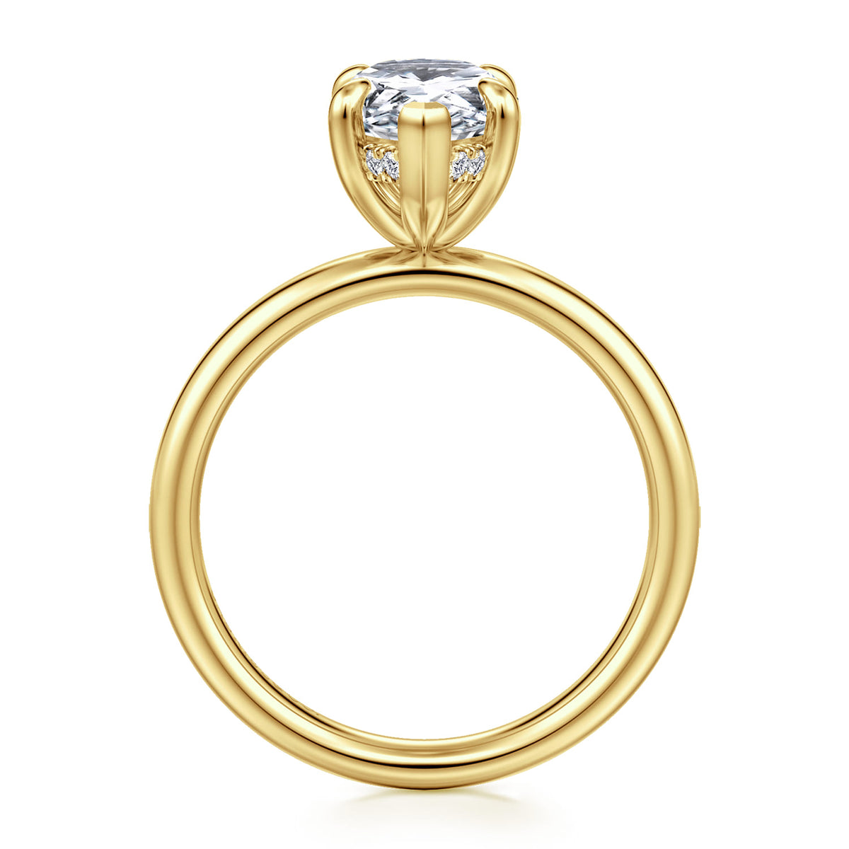 14K Yellow Gold Pear Shape  Diamond Engagement Ring — Gabriel & Co. ER16622P8Y44JJ; center stone shown for illustration, not included