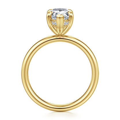 14K Yellow Gold Pear Shape  Diamond Engagement Ring — Gabriel & Co. ER16622P8Y44JJ; center stone shown for illustration, not included