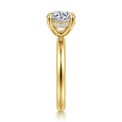 14K Yellow Gold Round  Diamond Engagement Ring — Gabriel & Co. ER16622R8Y44JJ; center stone shown for illustration, not included