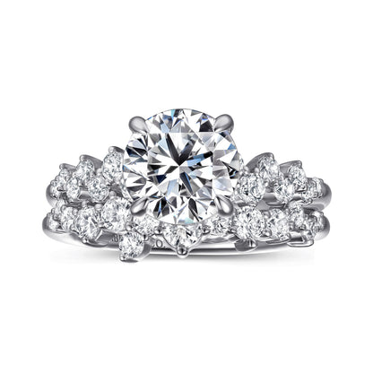 14K White Gold Round Diamond Engagement Ring — Gabriel & Co. ER16665R8W44JJ; center stone shown for illustration, not included