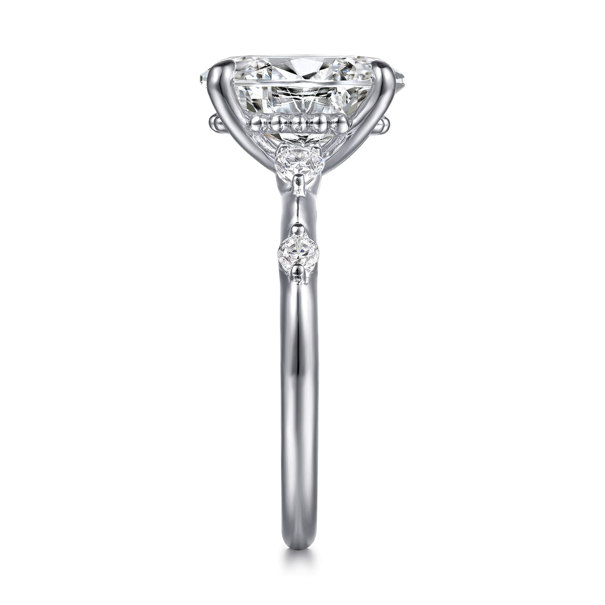 14K White Gold Oval Diamond Engagement Ring — Gabriel & Co. ER16666O8W44JJ; center stone shown for illustration, not included