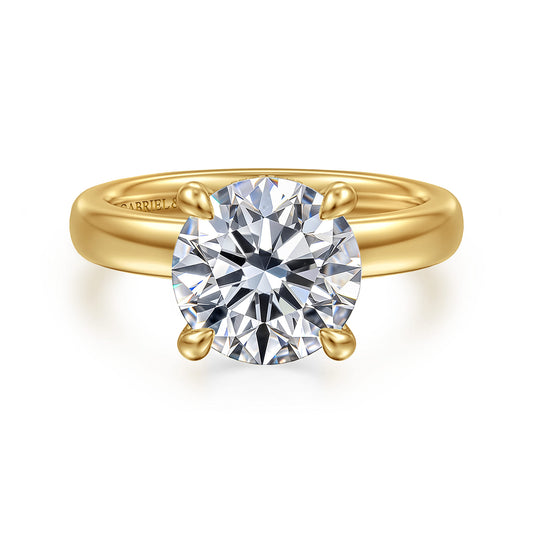 14K Yellow Gold Round Diamond Engagement Ring — Gabriel & Co. ER16680R12Y44JJ; center stone shown for illustration, not included