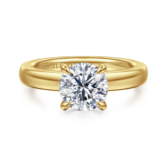 14K Yellow Gold Round Diamond Engagement Ring — ER16680R6Y44JJ; center stone shown for illustration, not included