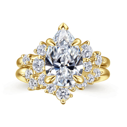 14K Yellow Gold Pear Shape Diamond Engagement Ring — Gabriel & Co. ER16684P12Y44JJ; center stone shown for illustration, not included