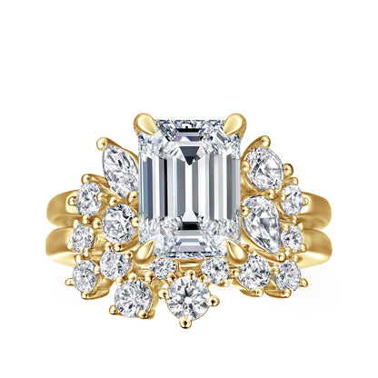 14K Yellow Gold Emerald Cut Diamond Engagement Ring — Gabriel & Co. ER16706E12Y44JJ; center stone shown for illustration, not included