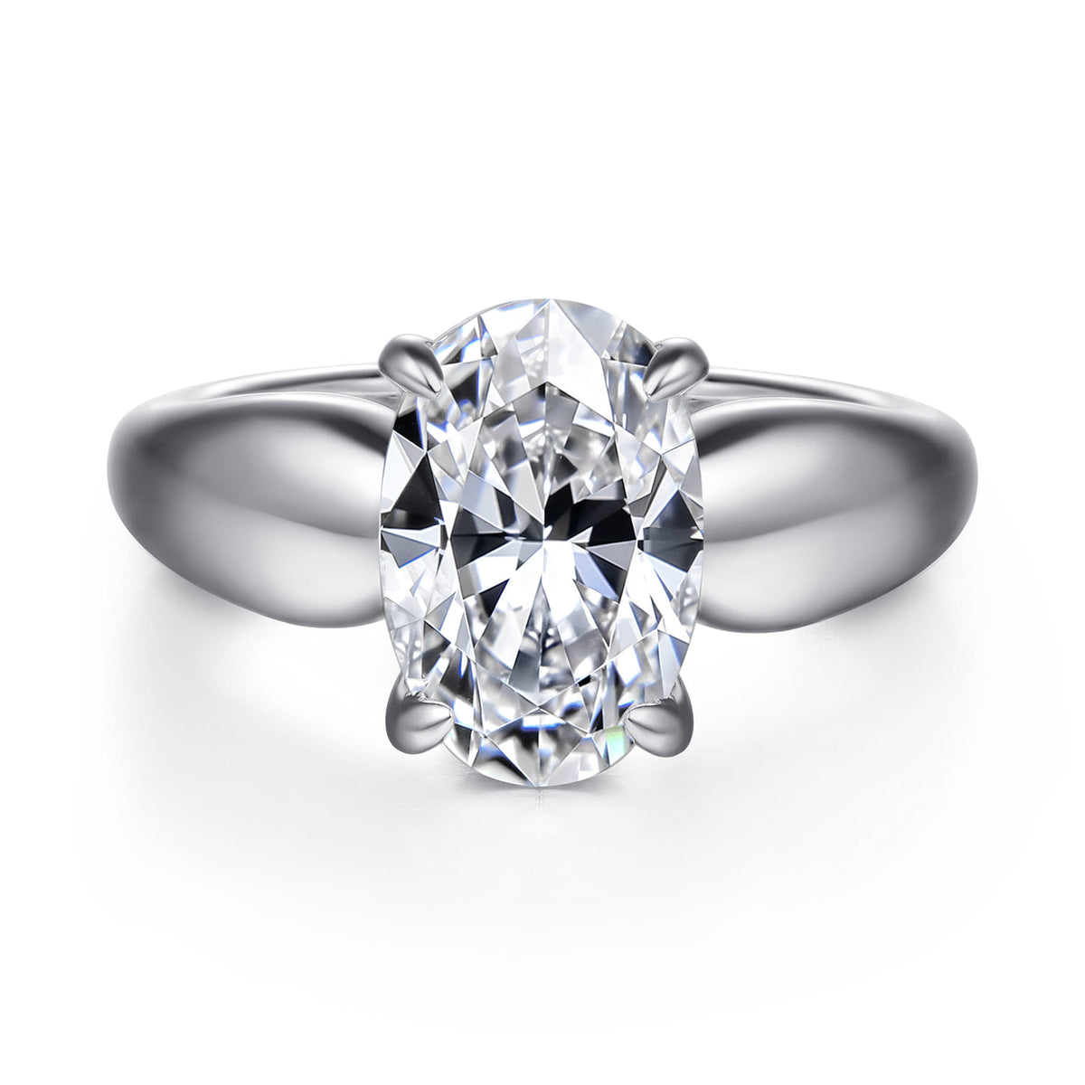 14K White Gold Oval Diamond Engagement Ring — Gabriel & Co. ER16709O12W44JJ; center stone shown for illustration, not included