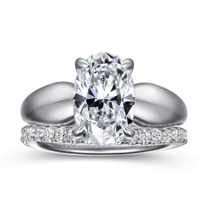 14K White Gold Oval Diamond Engagement Ring — Gabriel & Co. ER16709O12W44JJ; center stone shown for illustration, not included