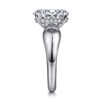 14K White Gold Oval Diamond Engagement Ring — Gabriel & Co. ER16709O12W44JJ; center stone shown for illustration, not included