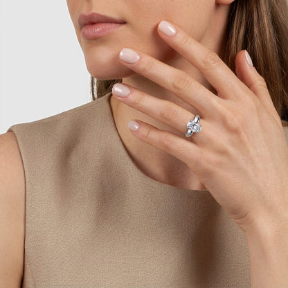 14K White Gold Oval Diamond Engagement Ring — Gabriel & Co. ER16709O12W44JJ; center stone shown for illustration, not included