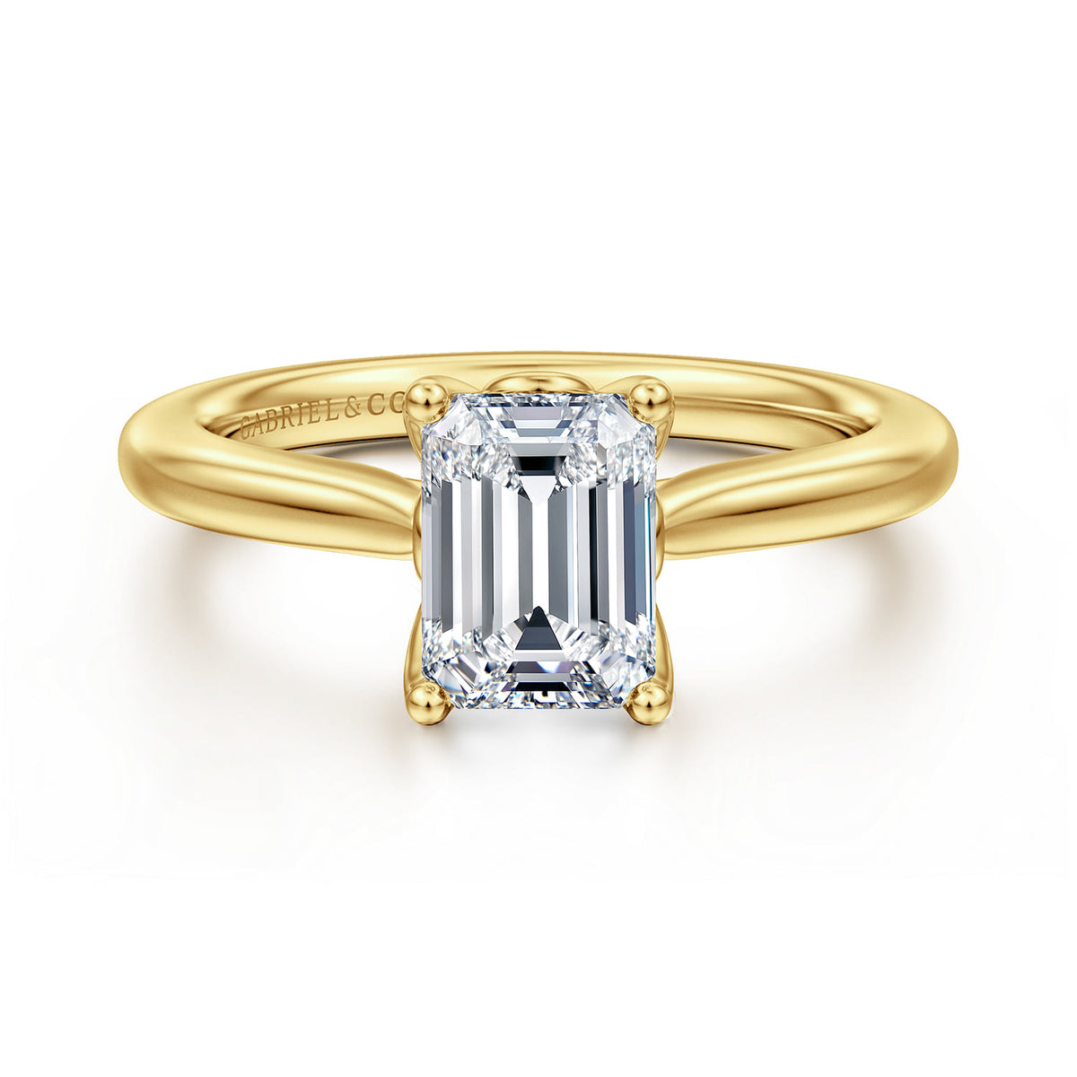 14K Yellow Gold Emerald Cut Lotus Diamond Engagement Ring — ER16712E6Y4JJJ; center stone shown for illustration, not included