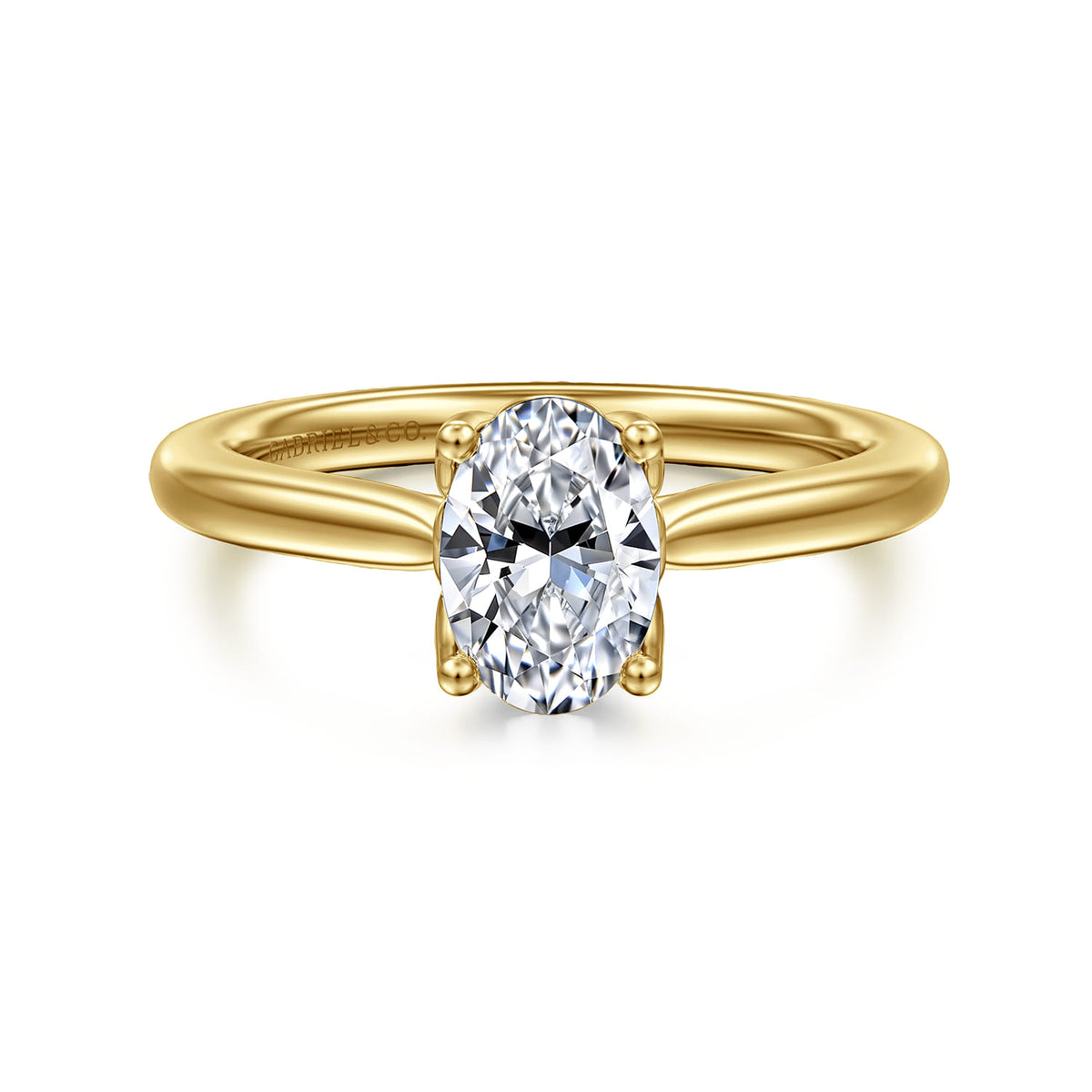 14K Yellow Gold Oval Lotus Diamond Engagement Ring — ER16712O4Y4JJJ; center stone shown for illustration, not included
