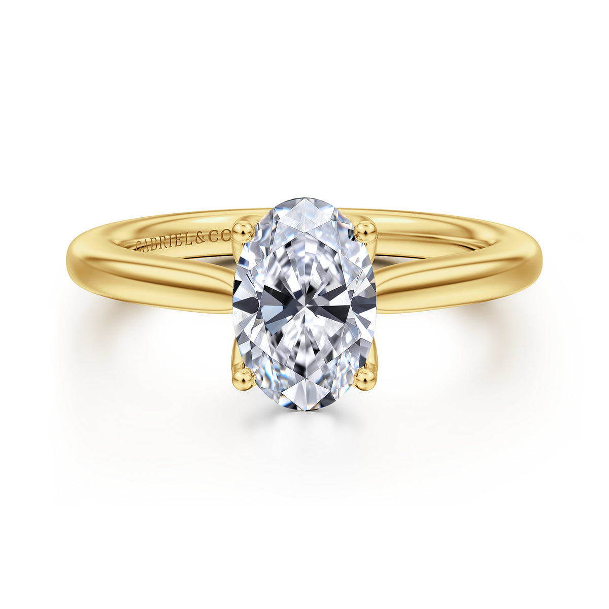 14K Yellow Gold Oval Lotus Diamond Engagement Ring — ER16712O6Y4JJJ; center stone shown for illustration, not included