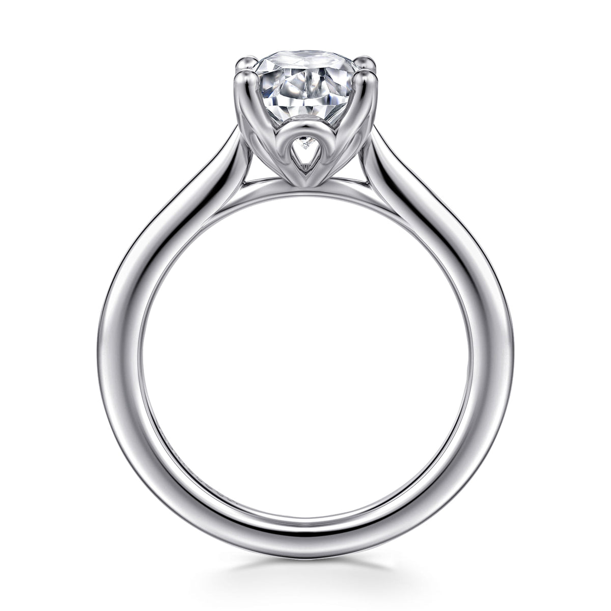 14K White Gold Gold Oval Lotus Diamond Engagement Ring — Gabriel & Co. ER16712O8W4JJJ; center stone shown for illustration, not included